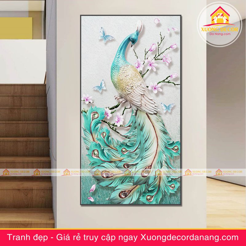 tranh canvas chim công tranh treo tường đà nẵng xuongdecordanang