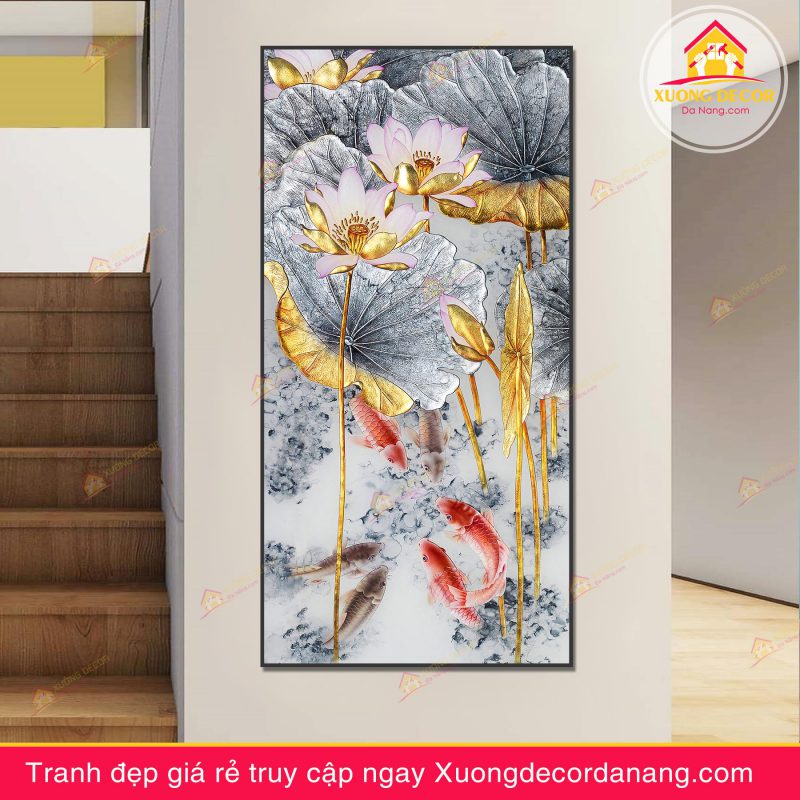 tranh treo tường hoa sen, tranh hoa sen, tranh liên hoa, tranh canvas hoa sen, tranh hoa sen nghệ thuật
