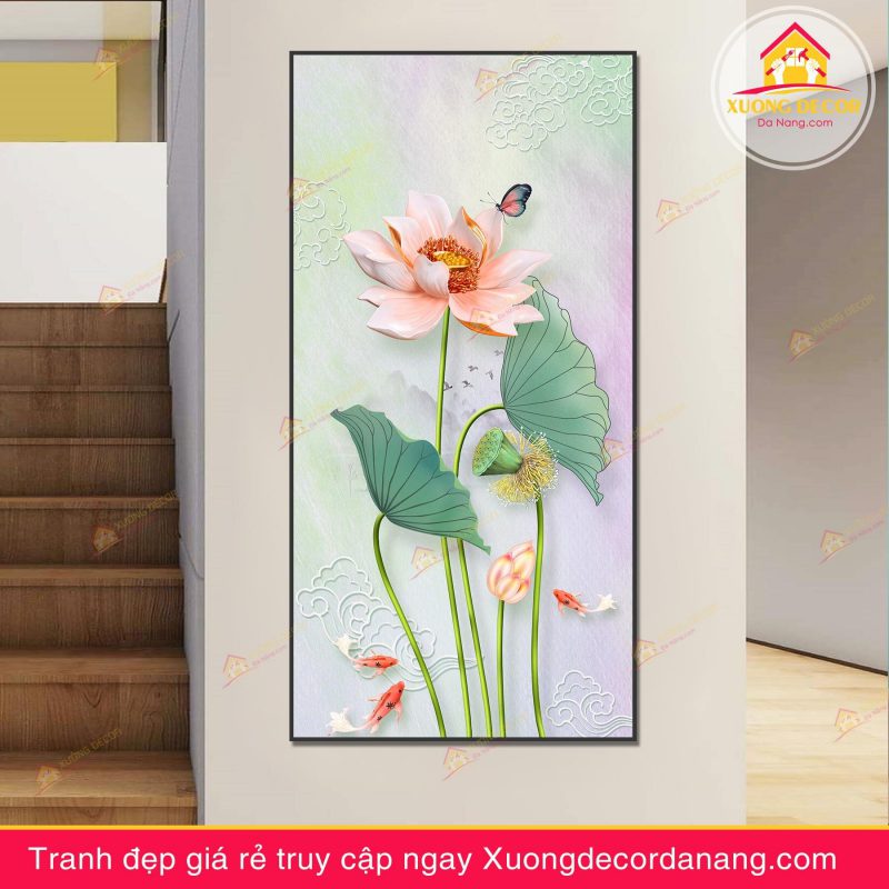 tranh treo tường hoa sen, tranh hoa sen, tranh liên hoa, tranh canvas hoa sen, tranh hoa sen nghệ thuật