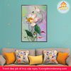 tranh treo tường hoa sen, tranh hoa sen, tranh liên hoa, tranh canvas hoa sen, tranh hoa sen nghệ thuật, tranh hoa sen và cá koi, hoa sen và cá chép
