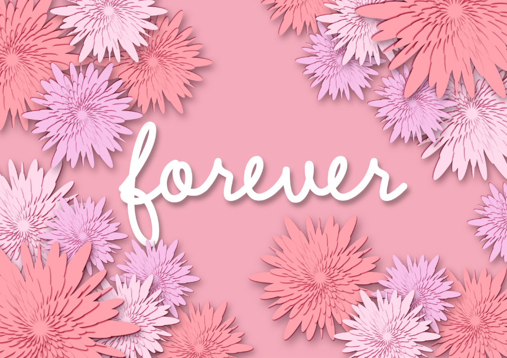 Giấy Decal 3D dán tường 4ever hồng