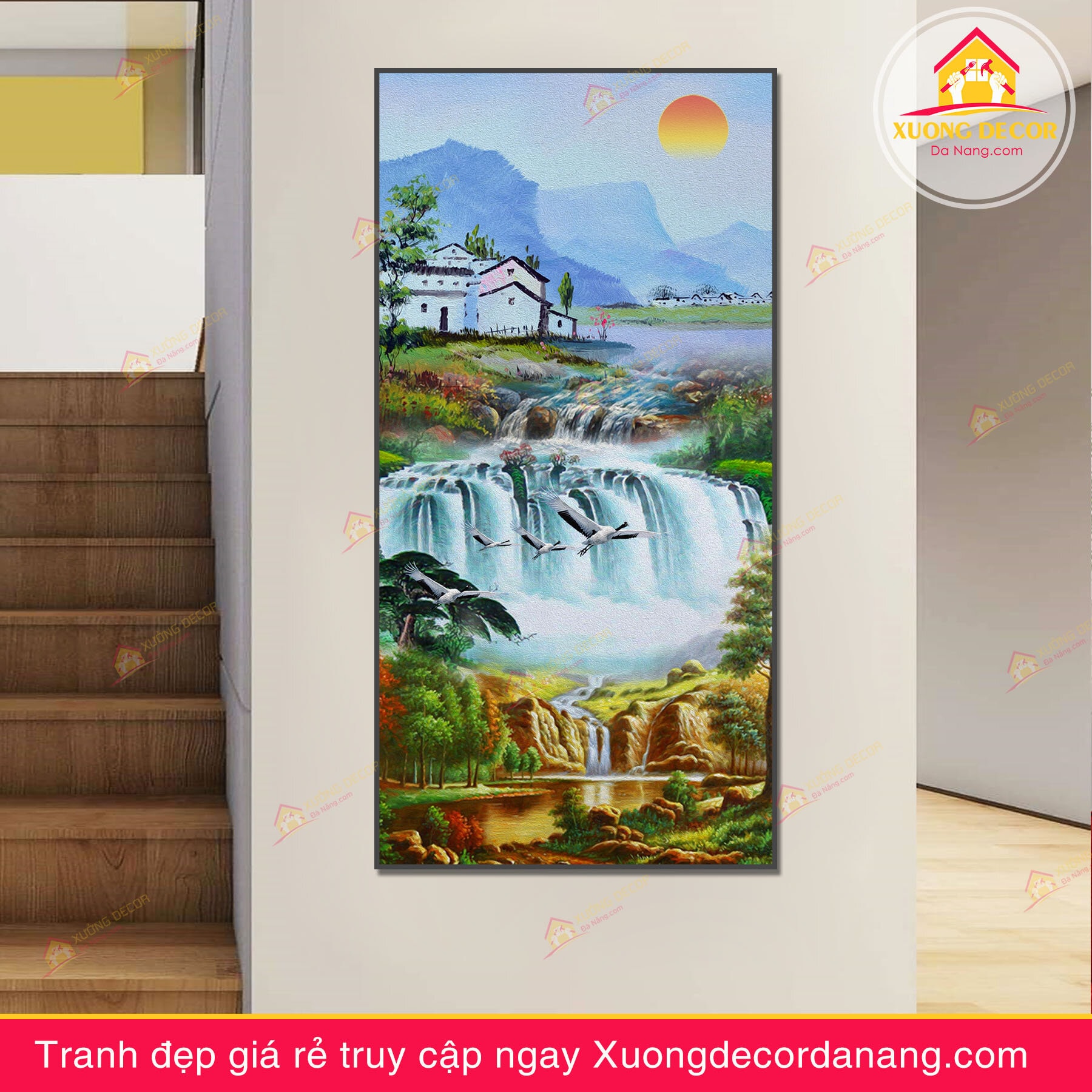 Tranh phong cảnh thác nước hùng vĩ - TPC40 - Xưởng Decor Đà Nẵng - Xưởng  tranh canvas và nội thất decor giá rẻ tại Đà Nẵng
