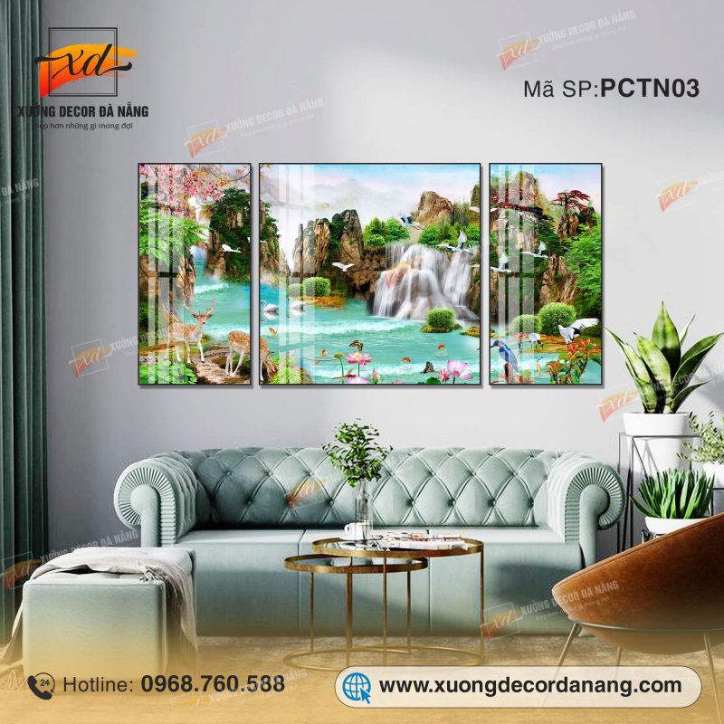 Tranh phong cảnh thác nước, tranh phòng khách treo tường đà nẵng