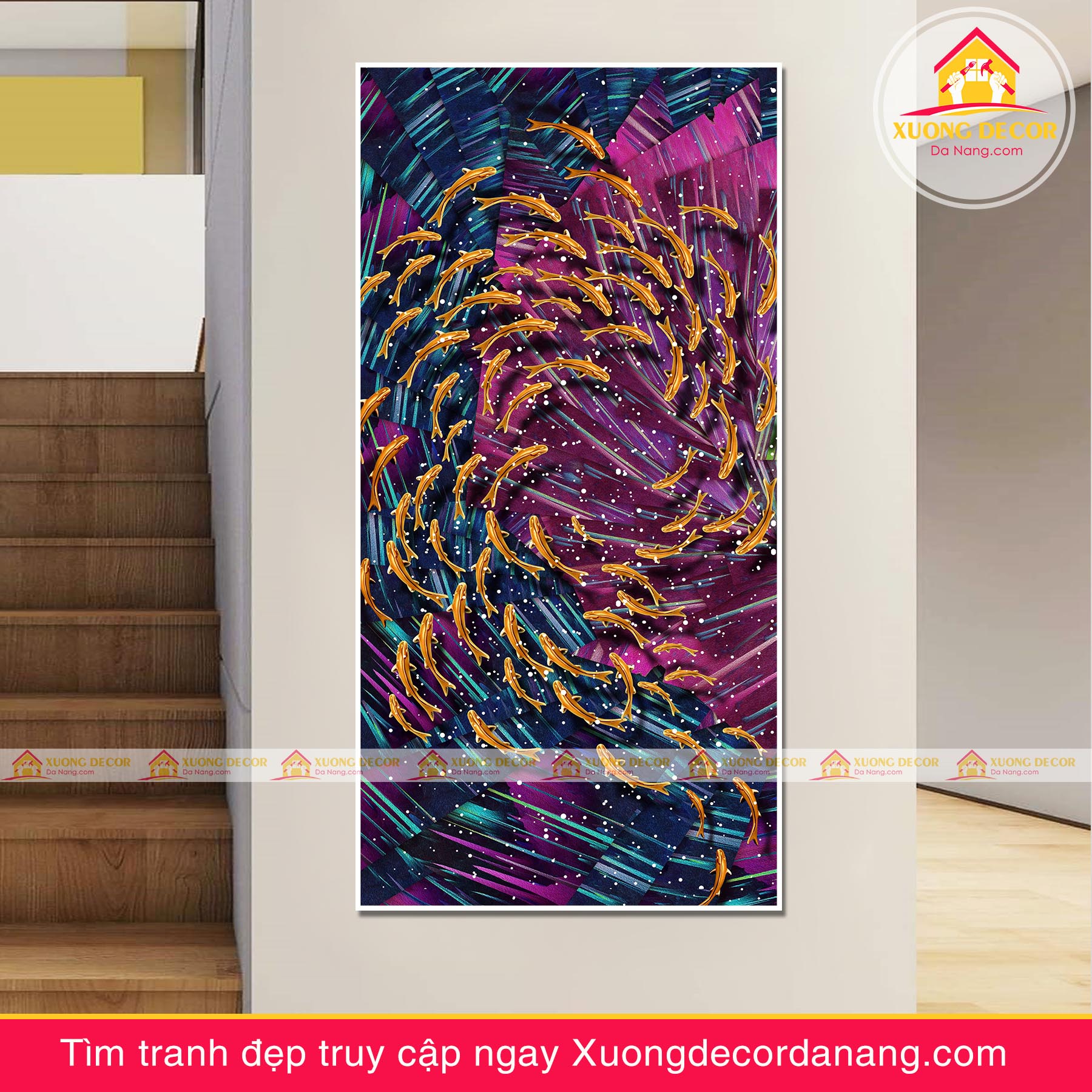 tranh cá koi cá chép tranhtreo tường đà nẵng xuongdecordanang