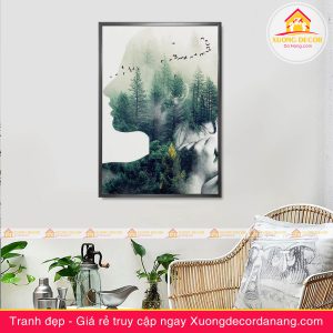 tranh treo tường thiếu nữ và hoa, tranh treo tường cô gái và hoa