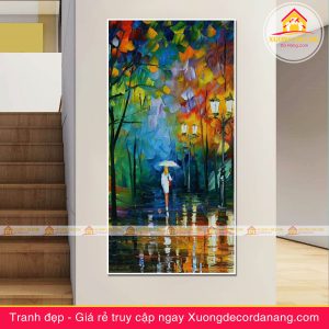 tranh treo tường thiếu nữ và hoa, tranh treo tường cô gái và hoa