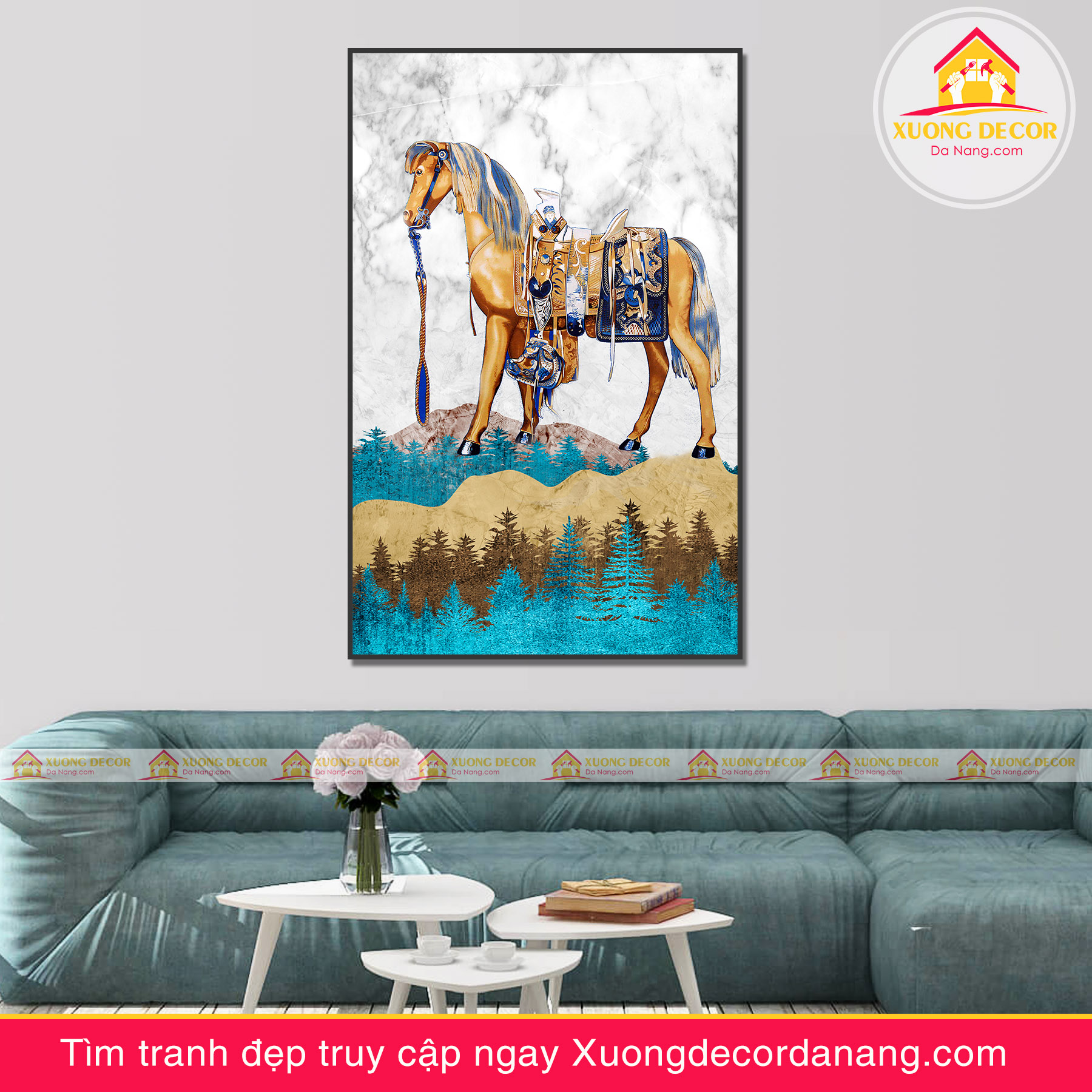 tranh treo tường mã đáo thành công, tranh độc mã tranh treo tường đà nẵng xuongdecordanang