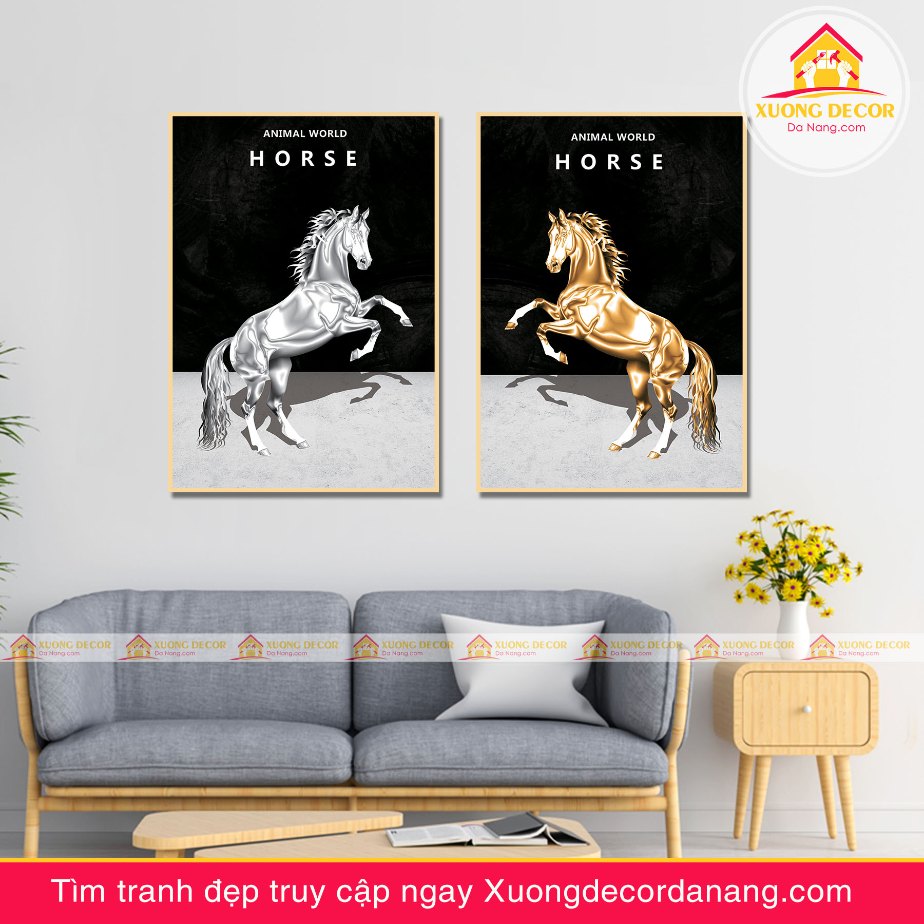 tranh treo tường mã đáo thành công, tranh độc mã tranh treo tường đà nẵng xuongdecordanang