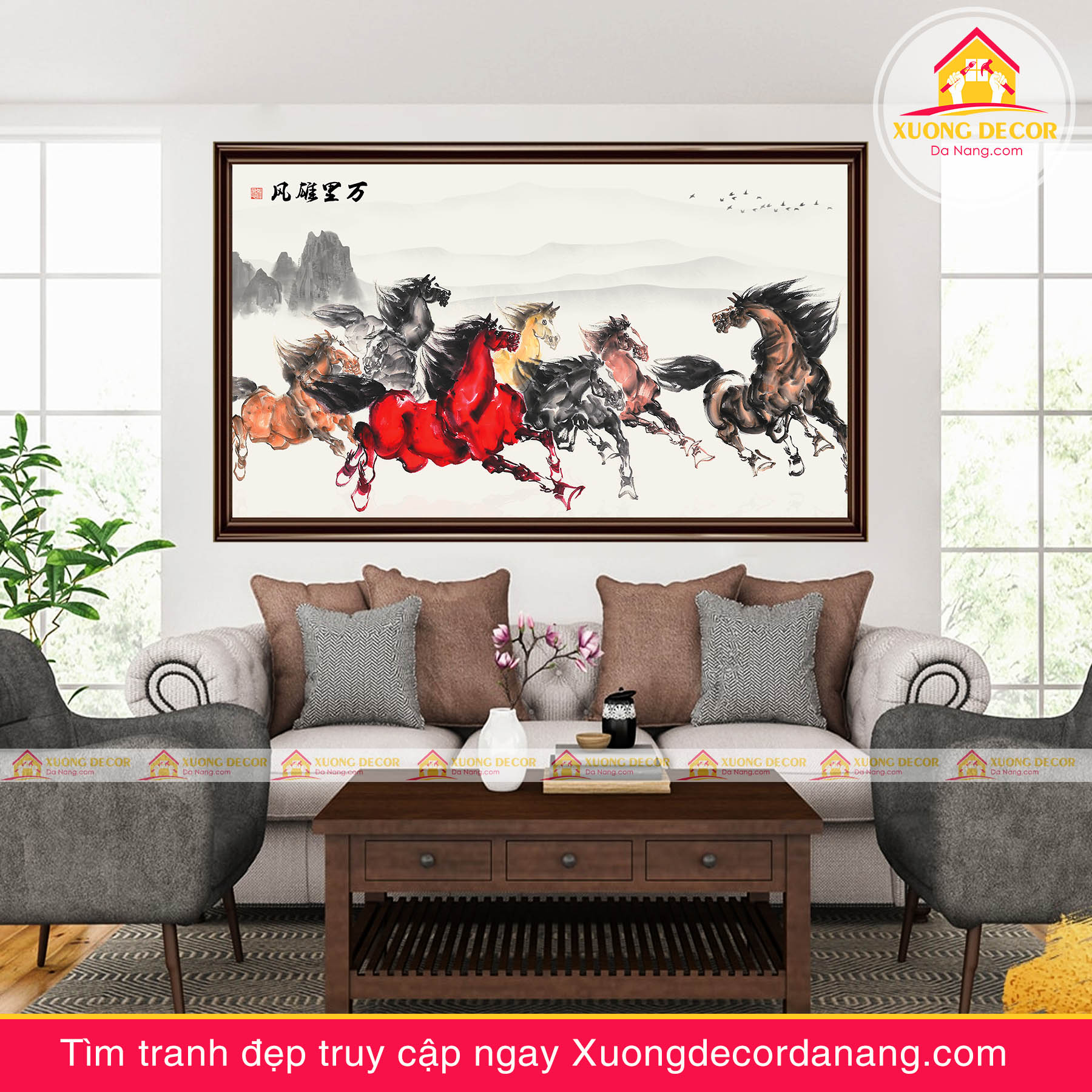 tranh treo tường mã đáo thành công, tranh độc mã tranh treo tường đà nẵng xuongdecordanang
