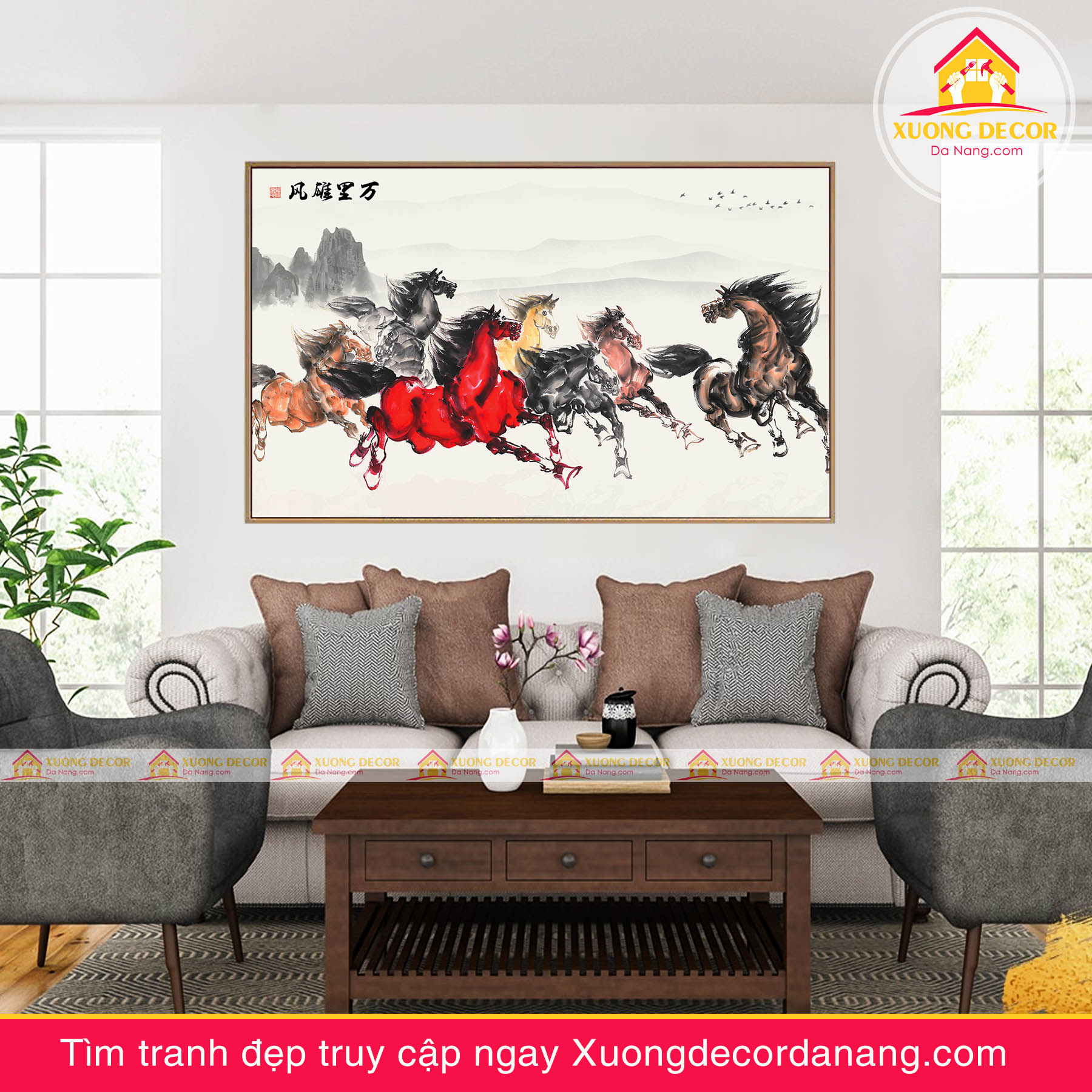 tranh treo tường mã đáo thành công, tranh độc mã tranh treo tường đà nẵng xuongdecordanang