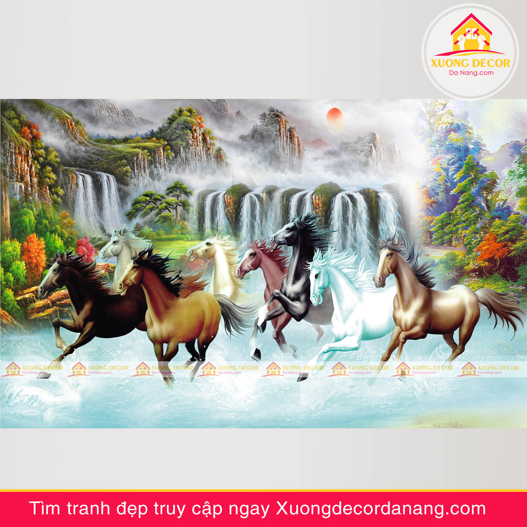 tranh treo tường mã đáo thành công, tranh độc mã tranh treo tường đà nẵng xuongdecordanang