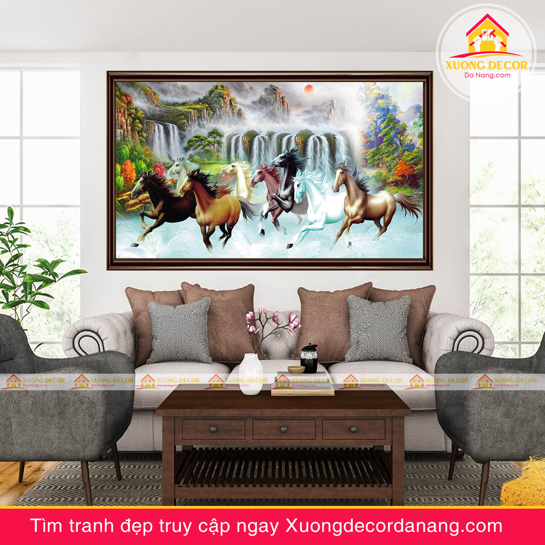 tranh treo tường mã đáo thành công, tranh độc mã tranh treo tường đà nẵng xuongdecordanang