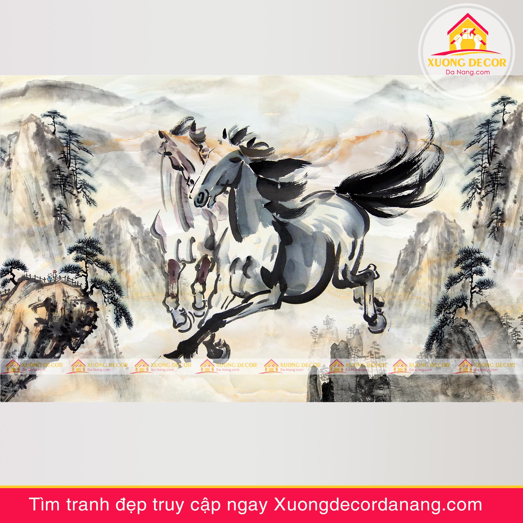 tranh treo tường mã đáo thành công, tranh độc mã tranh treo tường đà nẵng xuongdecordanang