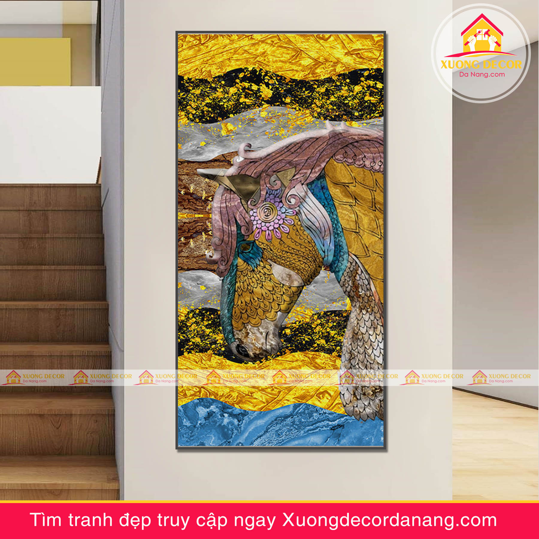 tranh treo tường mã đáo thành công, tranh độc mã tranh treo tường đà nẵng xuongdecordanang