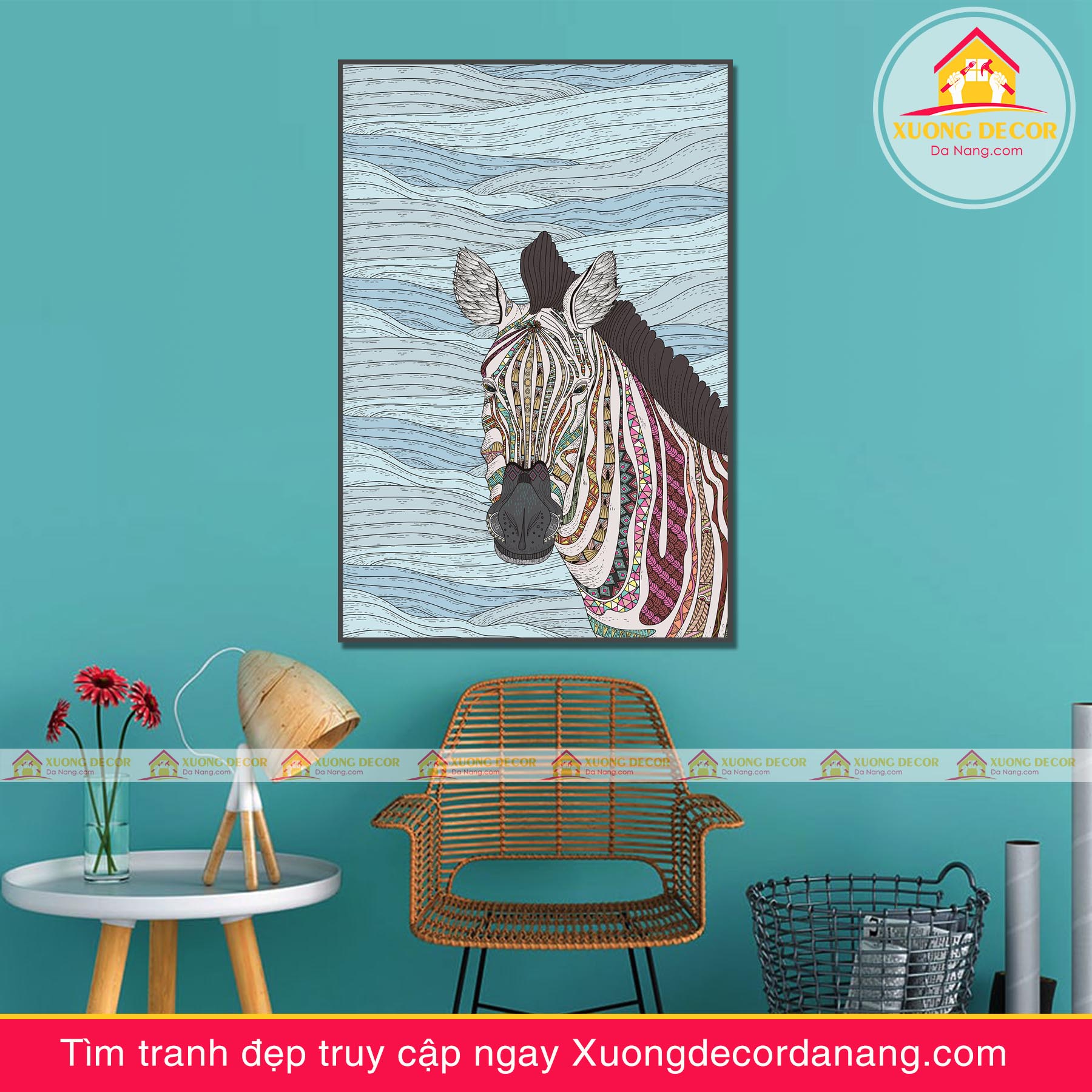 Tranh canvas nghệ thuật,tranh treo tường mã đáo thành công, tranh độc mã tranh treo tường đà nẵng xuongdecordanang