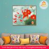 tranh treo tường hoa sen, tranh hoa sen, tranh liên hoa, tranh canvas hoa sen, tranh hoa sen nghệ thuật, tranh hoa sen và cá koi, hoa sen và cá chép
