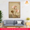 tranh treo tường hoa sen, tranh hoa sen, tranh liên hoa, tranh canvas hoa sen, tranh hoa sen nghệ thuật, tranh hoa sen và cá koi, hoa sen và cá chép