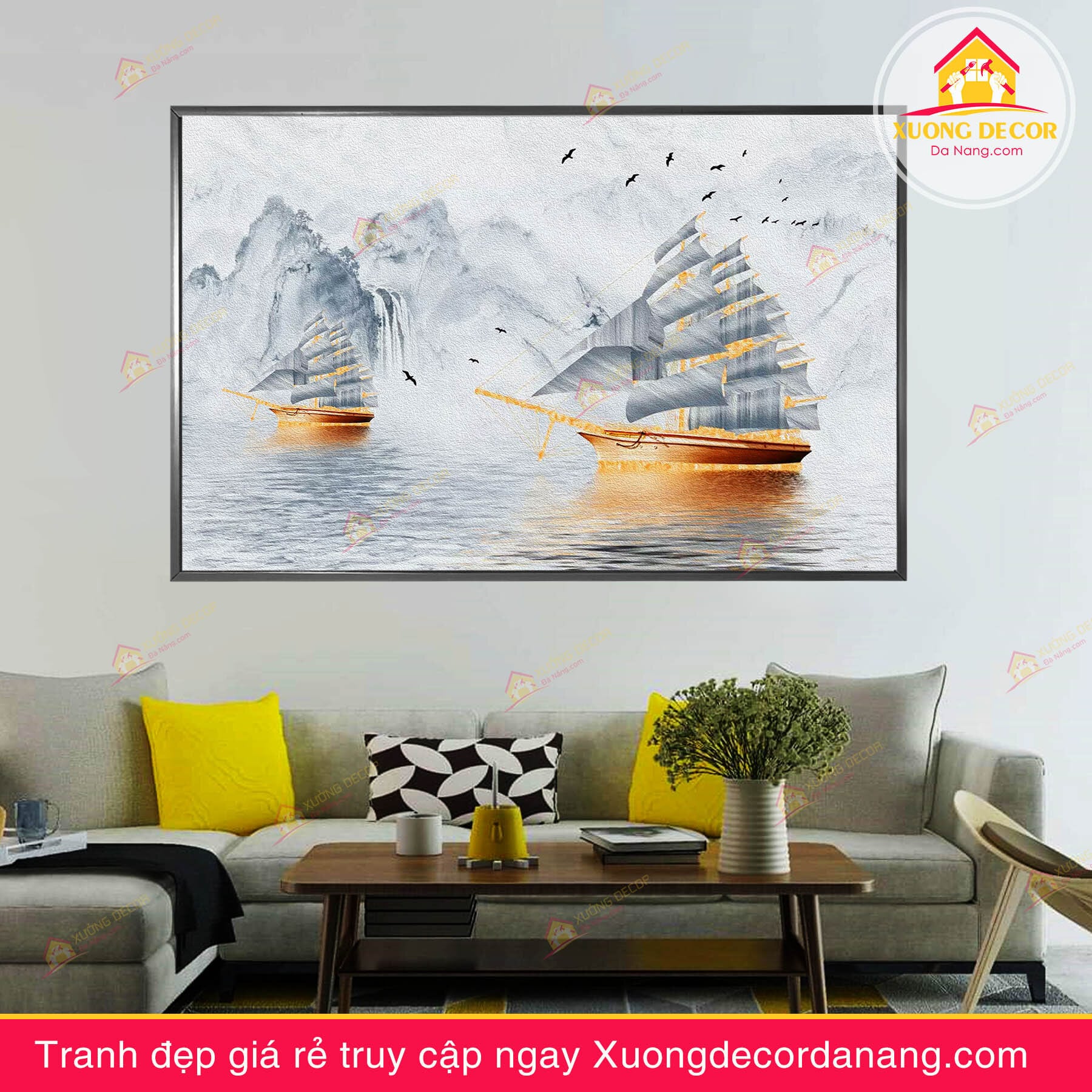 tranh-canvas-thuyen-buom-treo-tuong-phong-khach-van-phong-tai-da-nang-gia-re