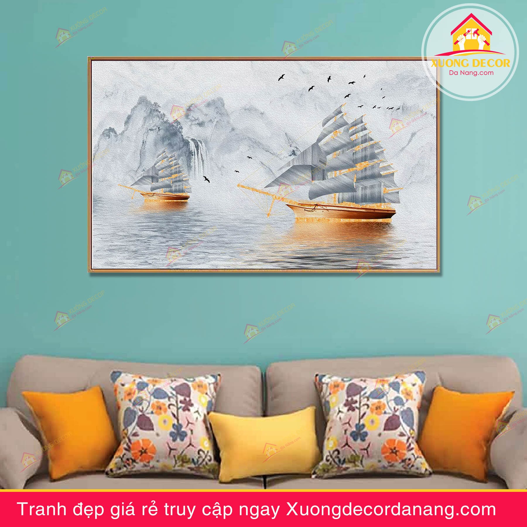 tranh-canvas-thuyen-buom-treo-tuong-phong-khach-van-phong-tai-da-nang-gia-re