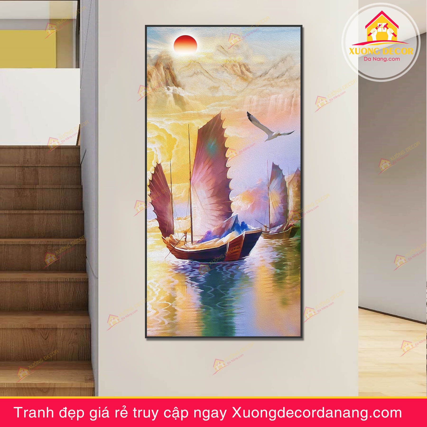 tranh-canvas-thuyen-buom-treo-tuong-phong-khach-van-phong-tai-da-nang-gia-re