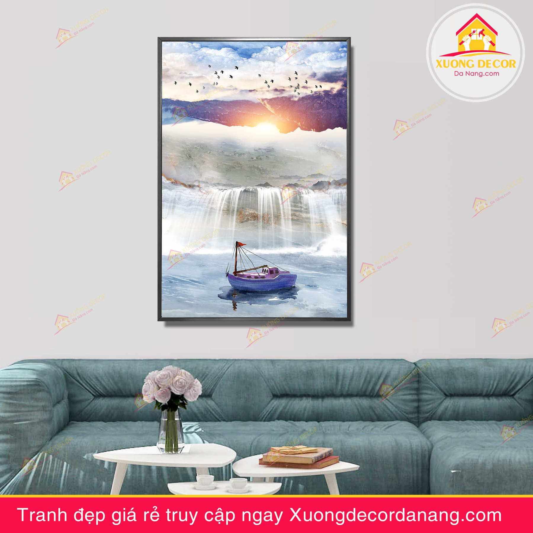 tranh-canvas-thuyen-buom-treo-tuong-phong-khach-van-phong-tai-da-nang-gia-re