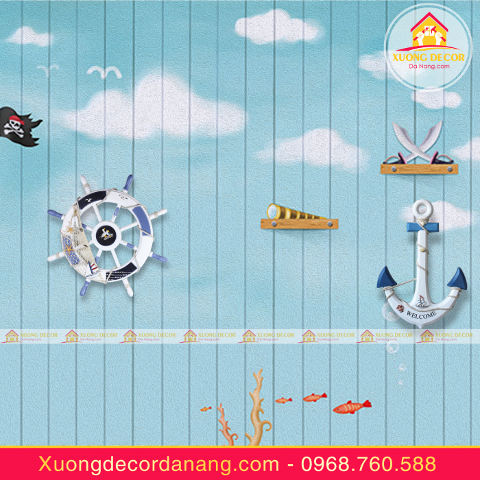 Giấy Decal 3D dán tường mỏ neo