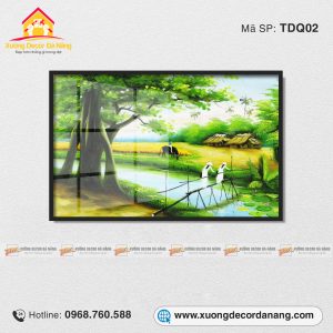 Tranh Đồng Quê Việt Nam, Tranh phong thủy treo phòng khách, tranh quê hương