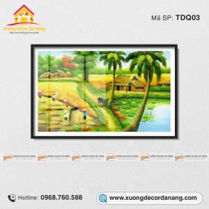 Tranh Đồng Quê Việt Nam, Tranh phong thủy treo phòng khách, tranh quê hương