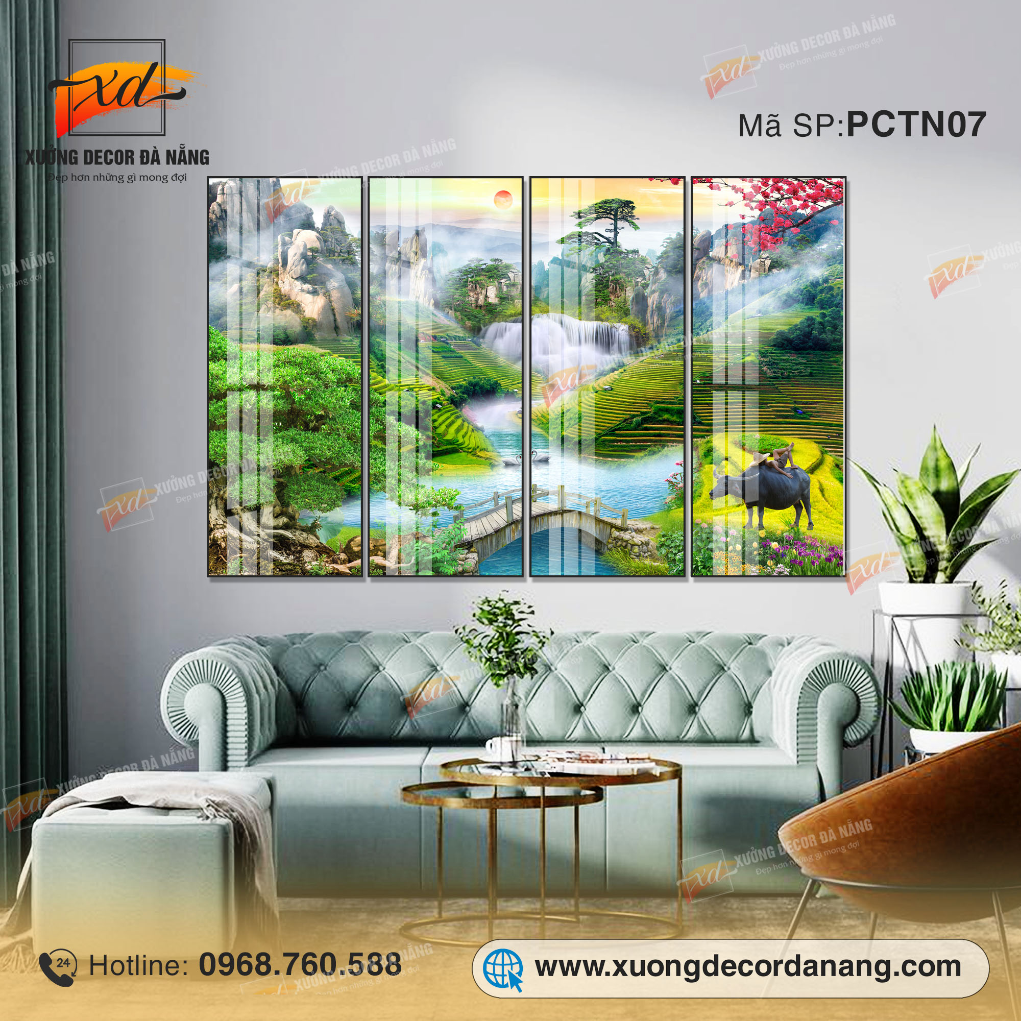 TRANH PHÒNG KHÁCH, TRANH PHONG CẢNH THÁC NƯỚC, TRANH PHONG THỦY