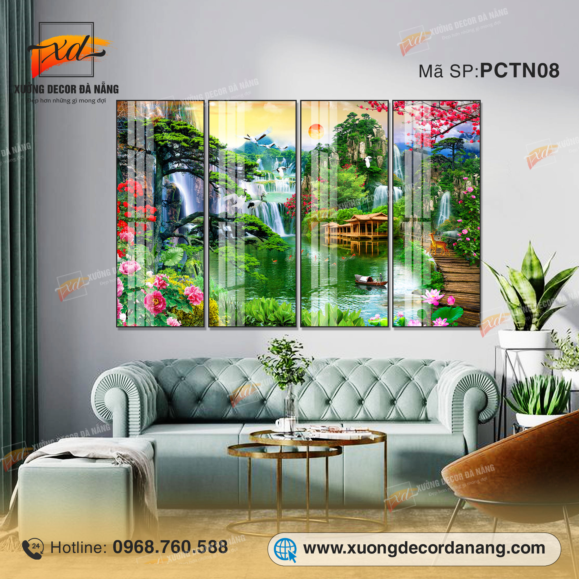 TRANH PHÒNG KHÁCH, TRANH PHONG CẢNH THÁC NƯỚC, TRANH PHONG THỦY