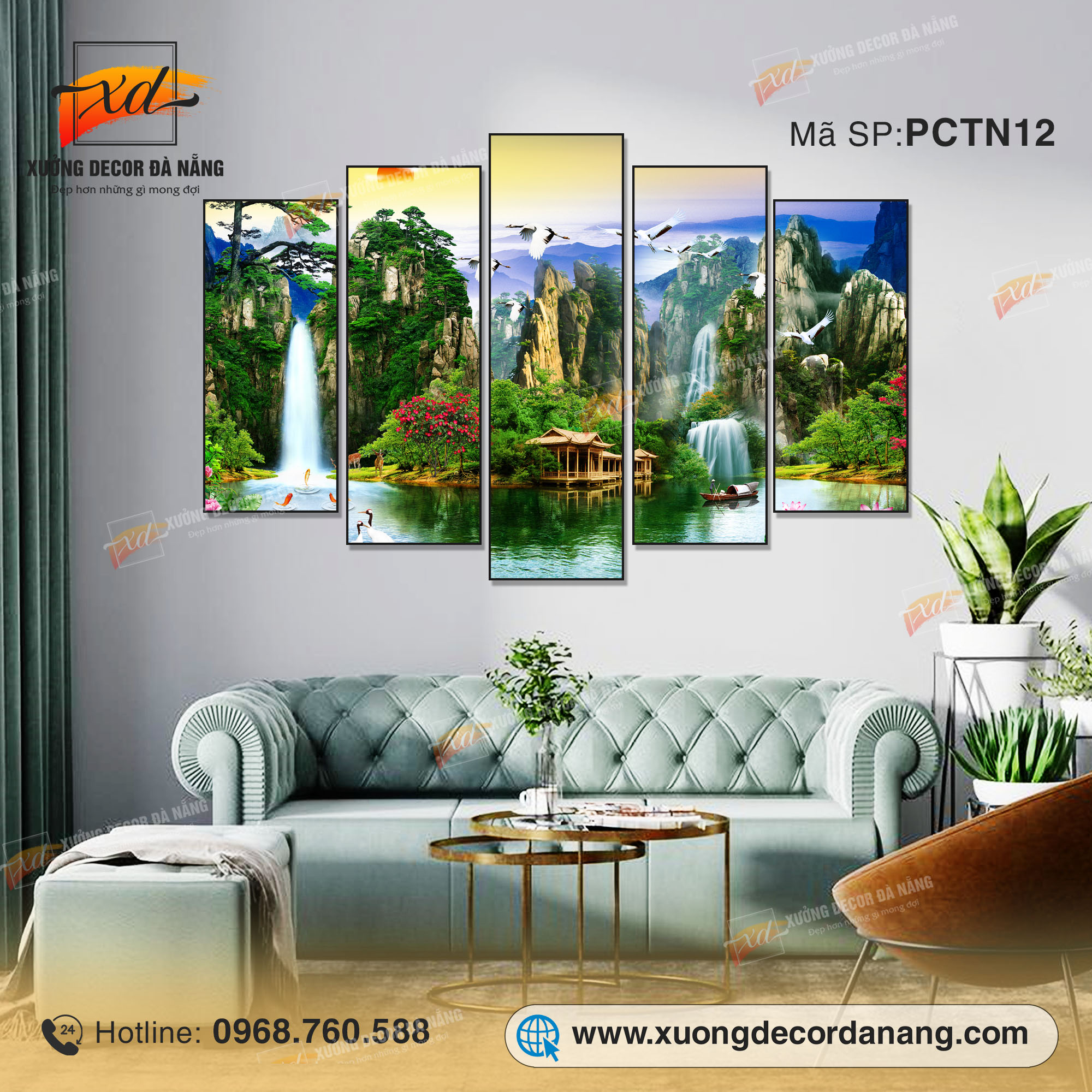 TRANH PHÒNG KHÁCH, TRANH PHONG CẢNH THÁC NƯỚC, TRANH PHONG THỦY