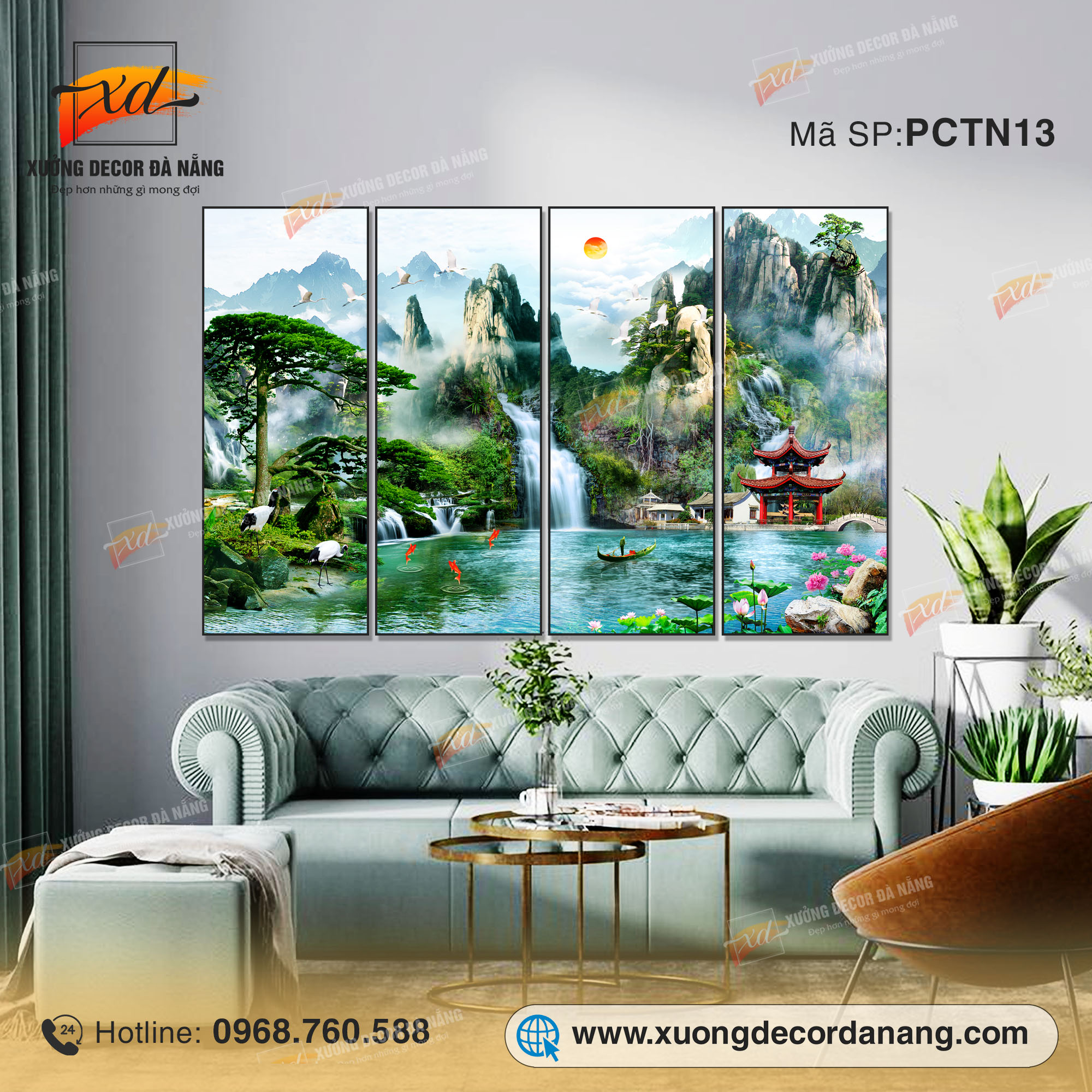 TRANH PHÒNG KHÁCH, TRANH PHONG CẢNH THÁC NƯỚC, TRANH PHONG THỦY