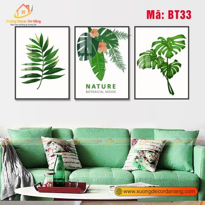 Bộ 3 tranh lá cây, Tranh treo tường Đà Nẵng