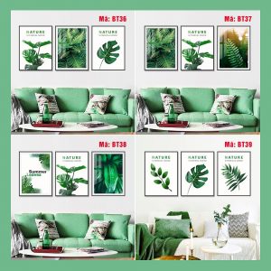 Tranh treo tường Đà Nẵng, Bộ 3 tranh thiên nhiên lá cây canvas